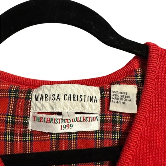 Vintage Scottie Dog Red Sweater Vest Marisa Christina Christmas Collection SZ L - Picture 6 of 6
